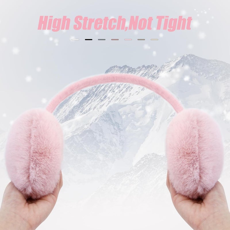 YATANAM Ear Muffs for Women Faux Fur Winter Girls Earmuffs Fluffy Adjustable Ear Warmers Cute Ear Covers - Image 3